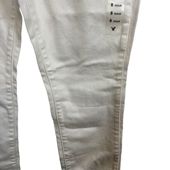 AMERICAN EAGLE SKINNY STRETCH White Wash Low Rise Studded Jeans NWT sz 6 x 32 - Picture 3 of 16